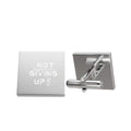 Not Giving Up Square Cufflinks — Engraved