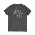 Not Giving Up V-Neck Tee — Lightweight Graphic T-Shirt for Men