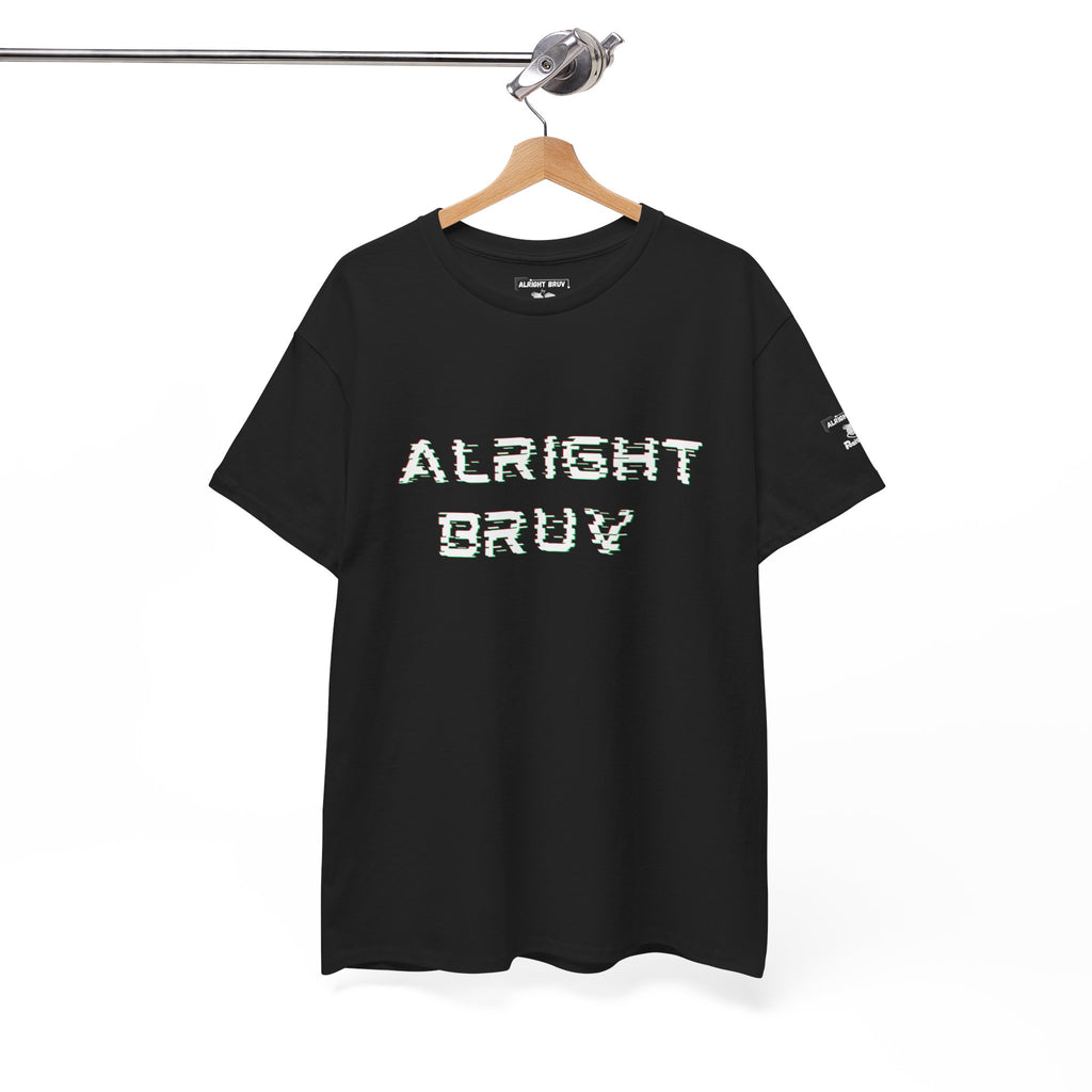 Alright Bruv Graphic Tee - Alright Bruv by PositiveHug logo on shoulder