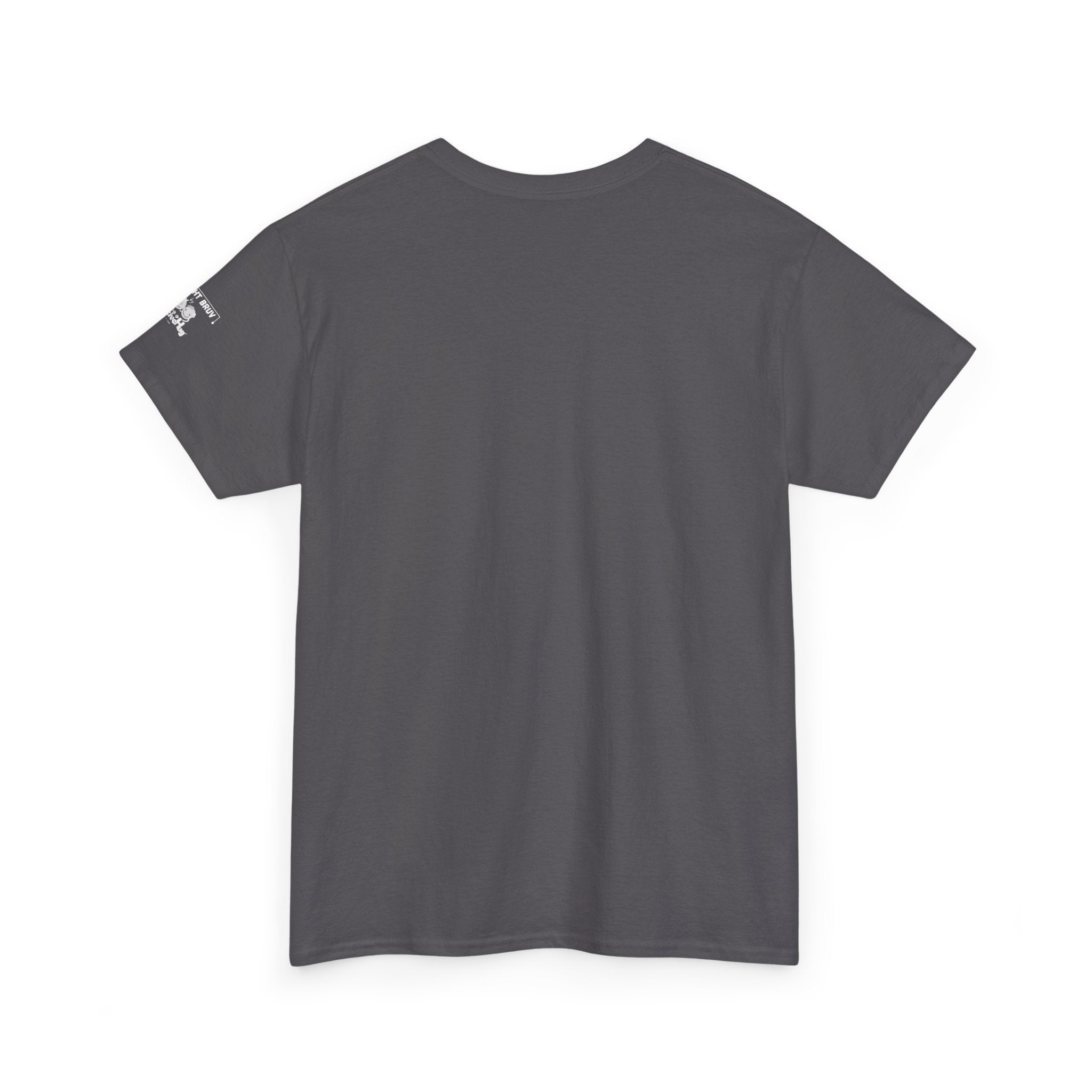 Alright Bruv Graphic Tee - Alright Bruv by PositiveHug logo on shoulder
