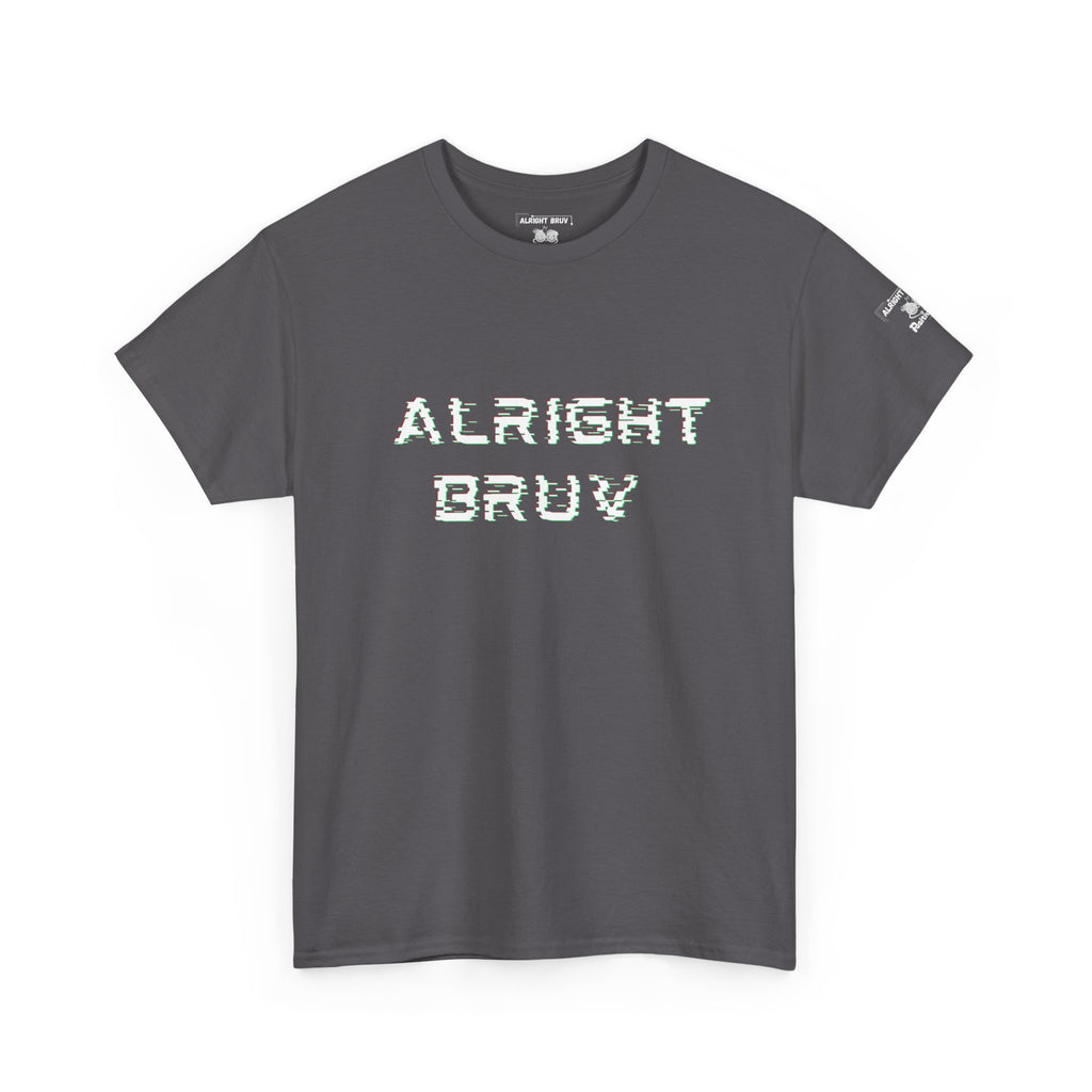 Alright Bruv Graphic Tee - Alright Bruv by PositiveHug logo on shoulder