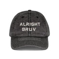 Washed Denim Embroidered Cap — "Alright Bruv" with logo at back