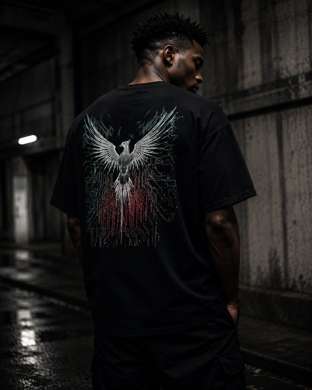 Rising Phoenix Back Print T-Shirt — Men's Graphic Tee