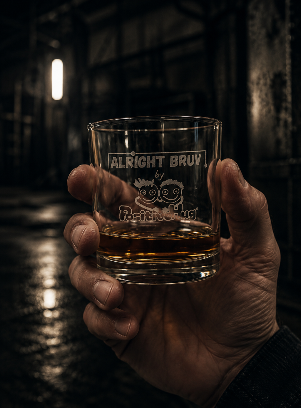 Engraved Whiskey Glass (10.5 oz) — 'Alright Bruv'